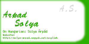 arpad solya business card